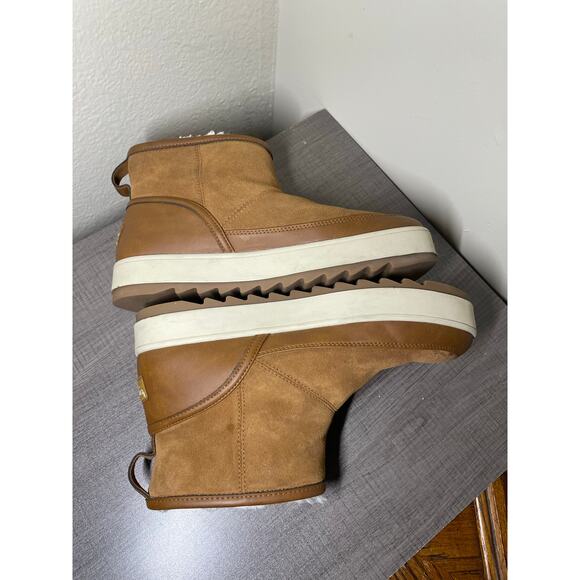 Koolaburra Ugg Chestnut Suede Leather Tynlee Zip Low Bootie Womens 11 Mens 9.5 - Picture 13 of 16